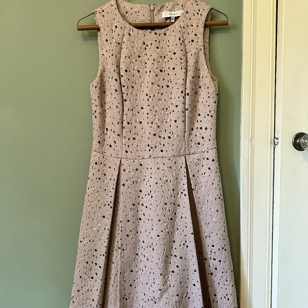 Reiss Dusty Rose Lasercut Applique Dress